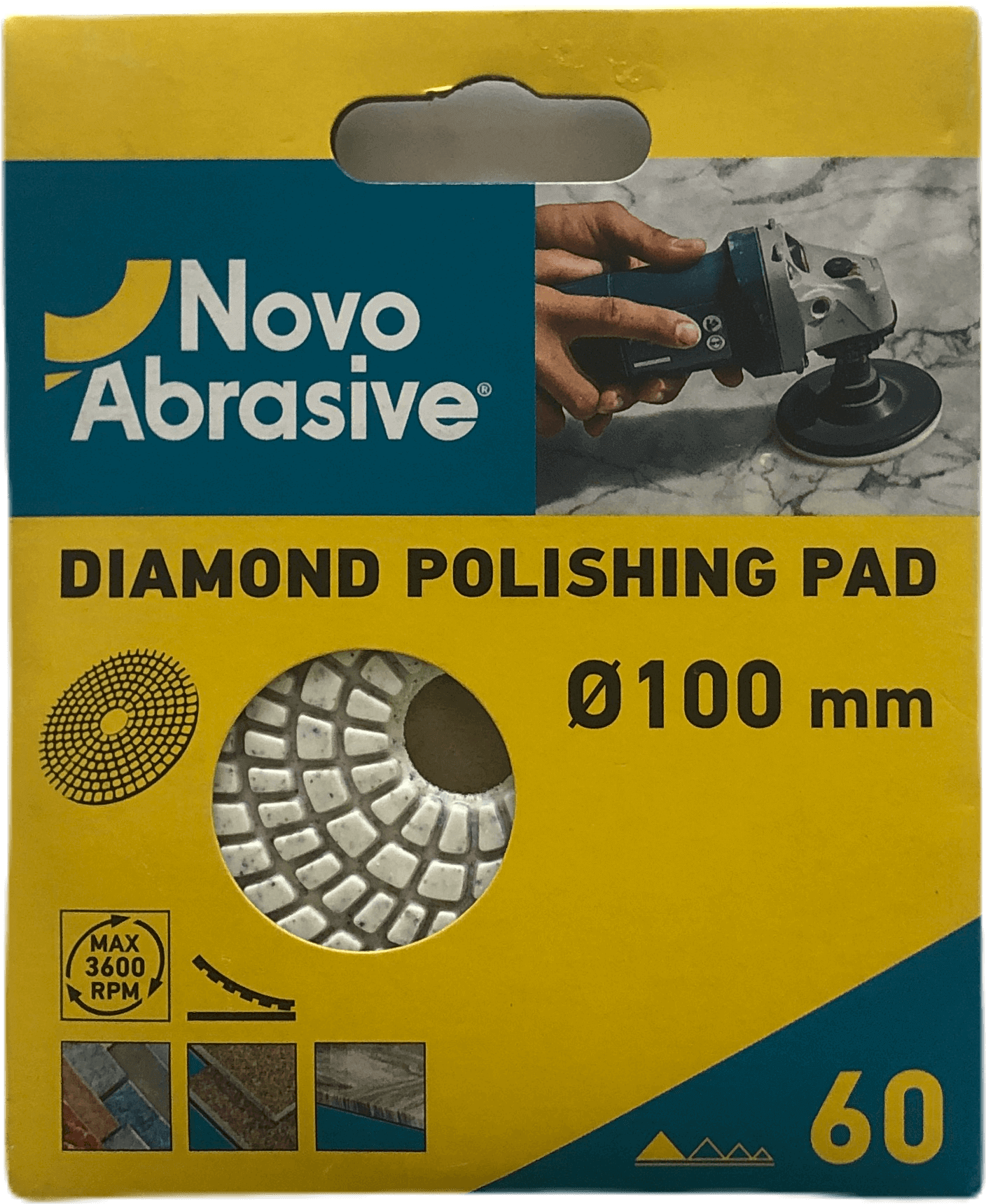 Диск алмазний полірувальний NovoAbrasive 100 мм, Р60